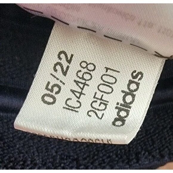 Adidas Warm Up Track Pants Large Prime Green 3 Stripes Drawstring Ankle Zip Navy - Picture 6 of 10